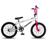 Bicicleta Infantil Aro 20 Bmx Freio V-Brake Aro Aereo Branco e Rosa Gottbike