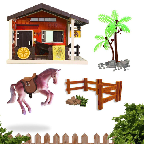 Kit Caminhão Trator Bois Animais Fazenda Brinquedo Infantil