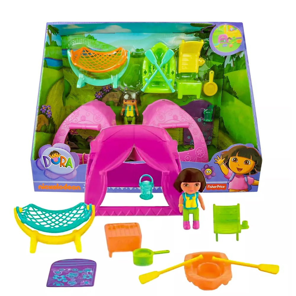 Dora Aventureira - Mini Boneca + Playset Aventura no Camping - Fisher Price  em Promoção na Americanas