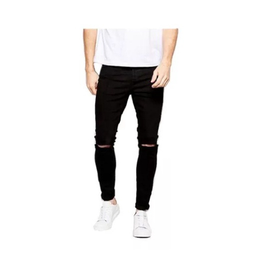 Calça masculina best sale rasgada preta