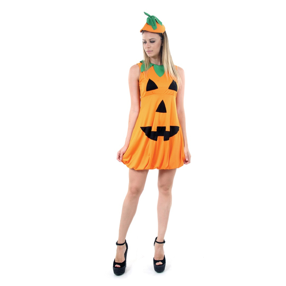 Fantasia Halloween Abóbora Feminina Adulto Vestido c/ Tiara em Promoção na  Americanas