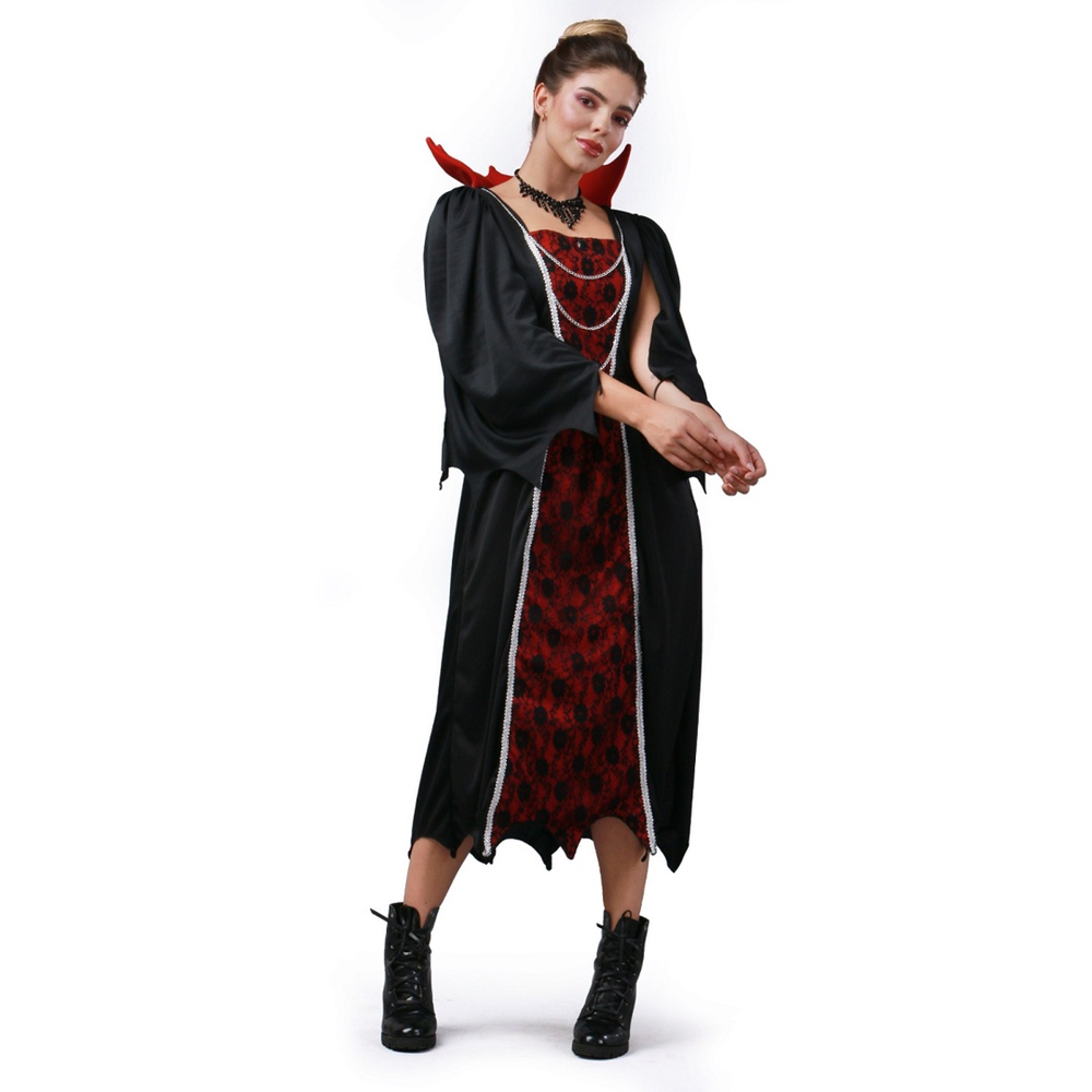 Fantasia Vampira Infantil de Halloween Vestido Super Luxo e