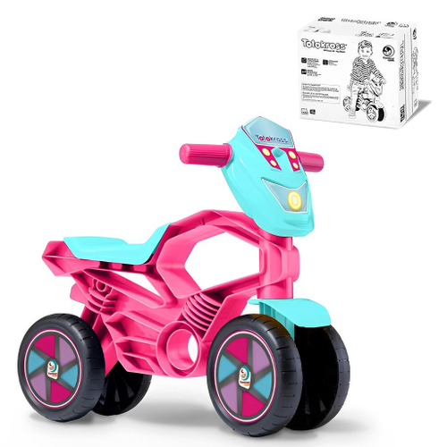 Motoca Infantil C/ Som Haste Passeio Pedal Fusca Fouks Azul