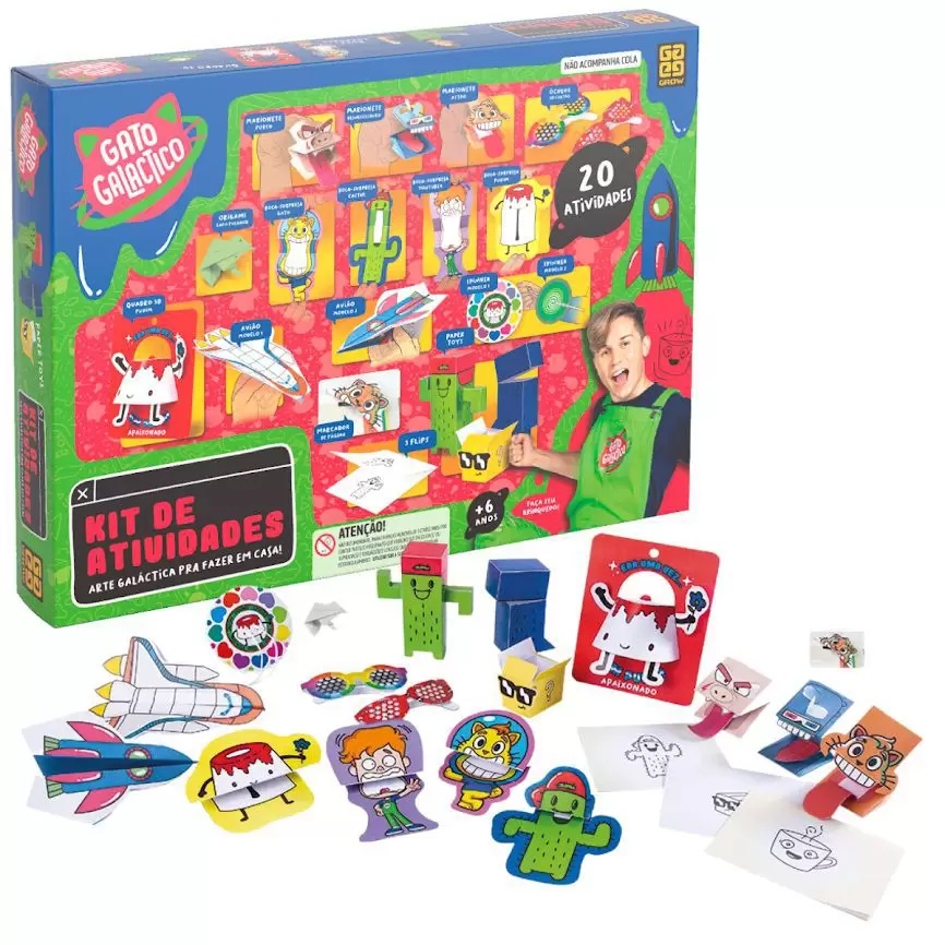 Kit Jogo Americano Infantil Gato Galáctico - 5peças