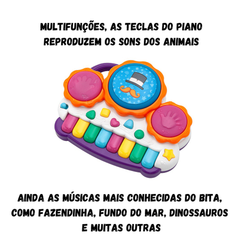 Pianinho Infantil Fun Musical E Percussão Mundo Bita