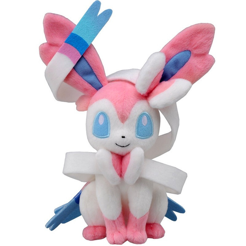 Sylveon Evoluções Evolution Eevee Pokemon Pelúcia 20cm