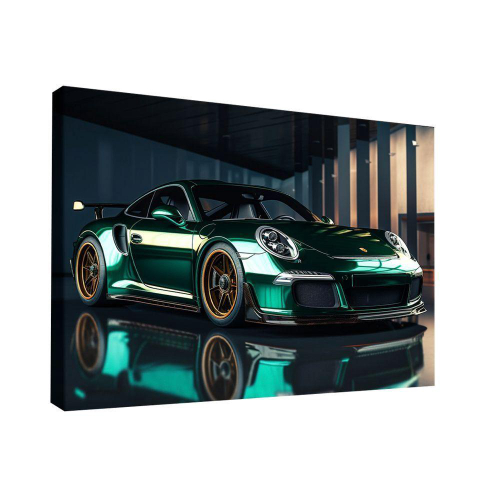 Quadro Porsche 911 Amarelo Lado -- Br Artes