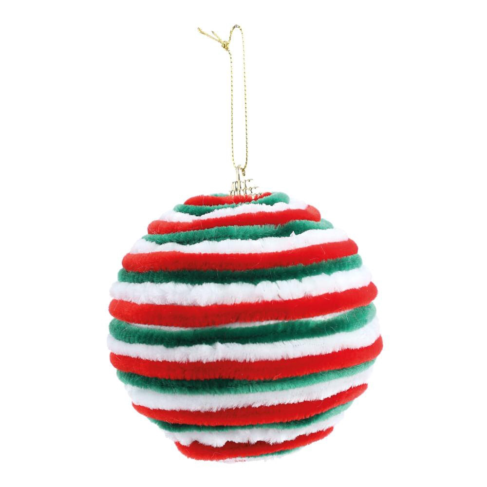 Bola Listrada Branco Vermelho Verde 15cm - Jogo com 2 Peças - Festas da 25