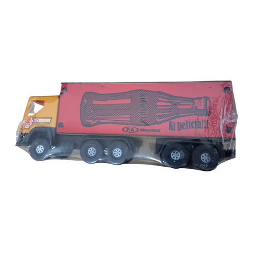 CAMINHAO CARRETA BAU DE BRINQUEDO GRANDE PLASTICO E MADEIRA 70CM - Sul  Atacado