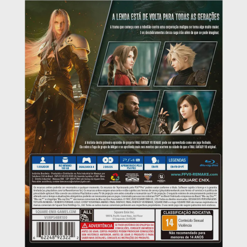 Jogo Final Fantasy Vii Remake (Steelbook Edition) - Ps4 em Promoção na  Americanas