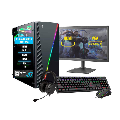 Pc Gamer Completo 3green Fps Intel Core I5 16gb Ram Geforce Gtx 4gb Ssd  256gb Monitor 20 75hz Fonte 500w 3gf-027