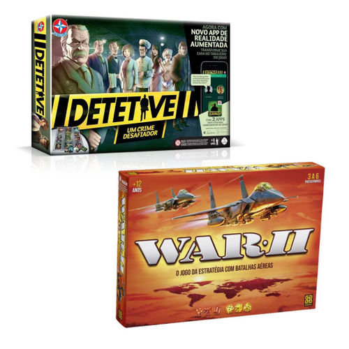 Kit Jogos War 1 e War 2 Grow Jogo de Tabuleiro De Estratégia em