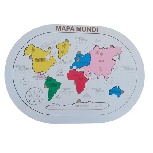 Quebra-Cabeça Mapa Mundi com 250 Peças 50x35cm