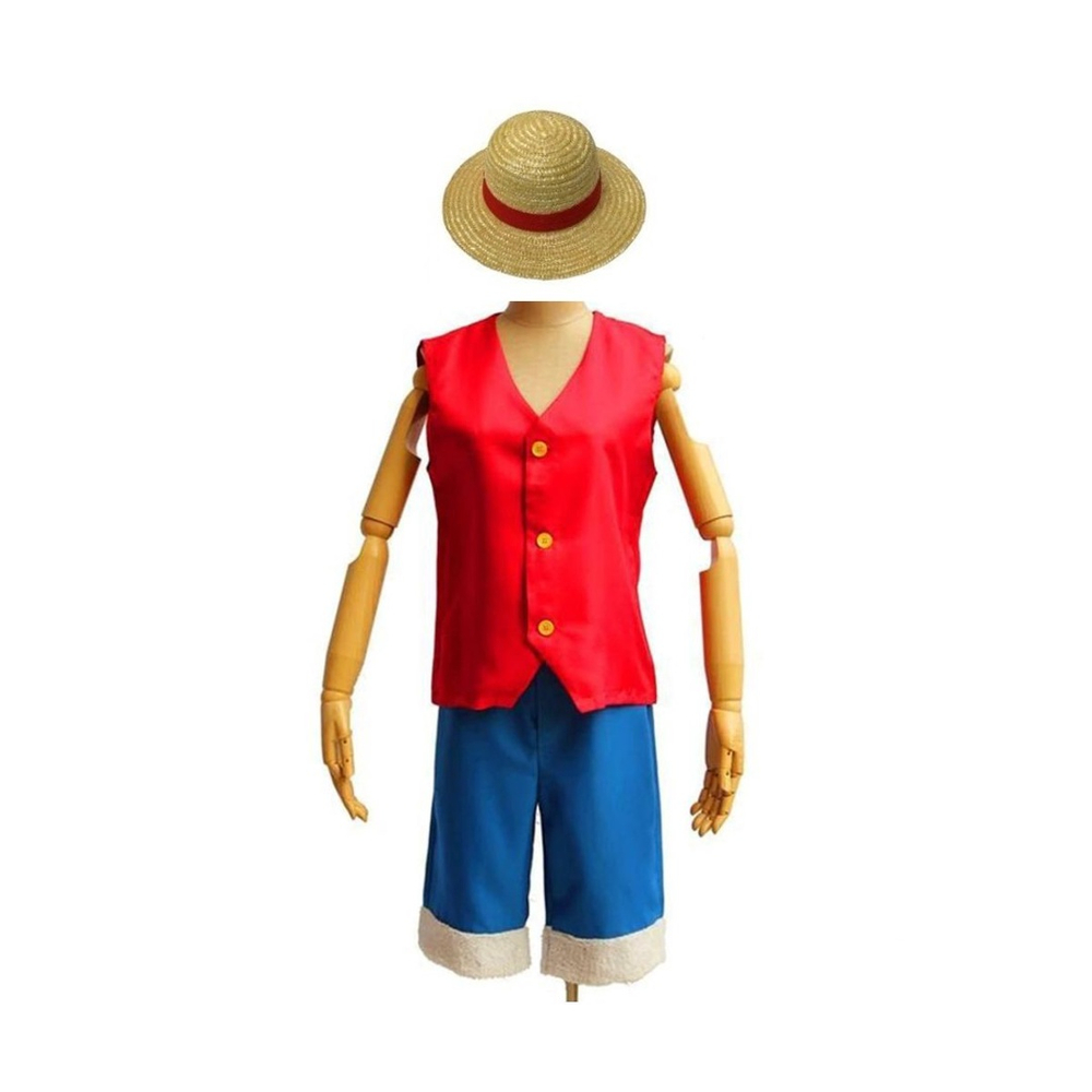 Fantasia One Piece Luffy Chapéu de Palha com Colete em Promoção na