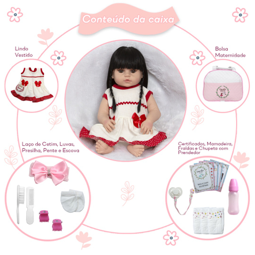 Bebê Reborn Princesa Cabelo Castanho Fofinha Com Acessórios em Promoção na  Americanas