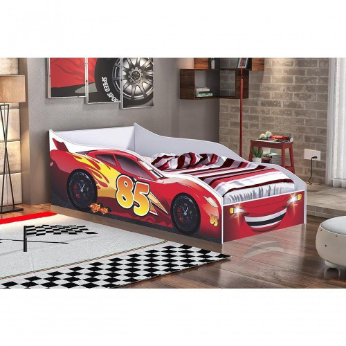 Cama Infantil Drift Amarelo, Carro De Corrida