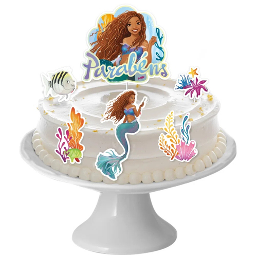 Topper de Bolo Sereia Princesa Ariel Topo Personalizado