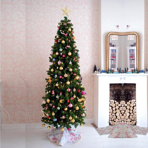 Árvore de Natal rosa para quarto de crianças, árvore de Natal de PVC  premium, pinheiro, decoração de festa de casamento, dobradiça artificial  sem iluminação