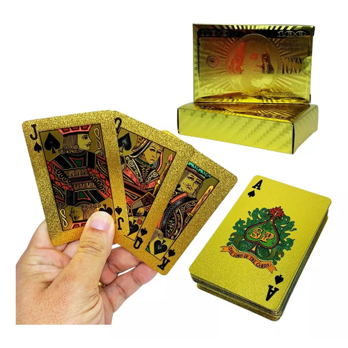 Jogo De Baralho Dourado Cartas Douradas Truco Poker Pibe 21 em Promoção na  Americanas