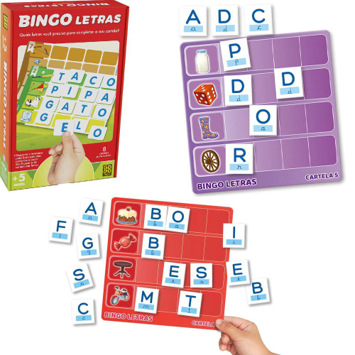 Bingo Infantil Letras Jogo Criança Educativo 5 a 8 anos grow Original no  Shoptime