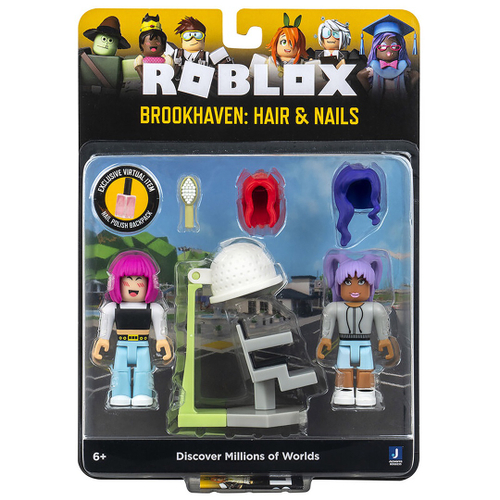 Roblox - 2 Bonecos de 7cm - Brookhaven: Hair And Nails em Promoção