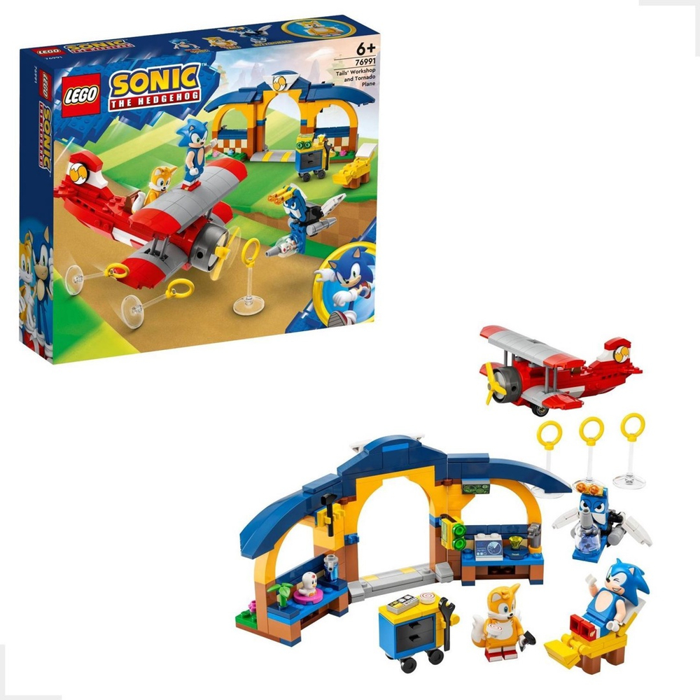 LEGO Set Sonic 76991 A Oficina de Tails e o Aviao Tornado 376 peças