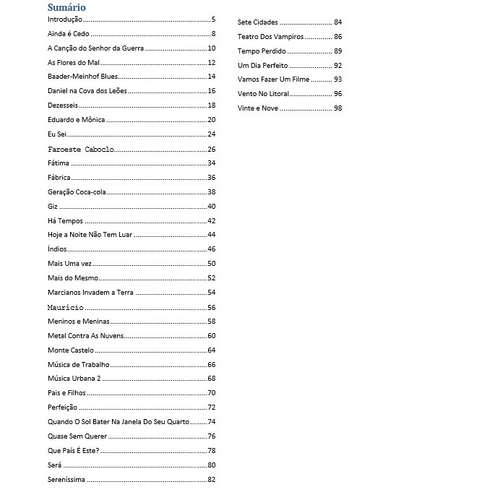 Caderno de Cifras Legião Urbana para Violão - Academia de Música