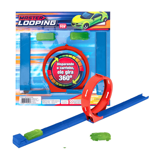 Pista Corrida Carrinho Brinquedo Infantil Looping 360 + 1 Moto Incluso no  Shoptime