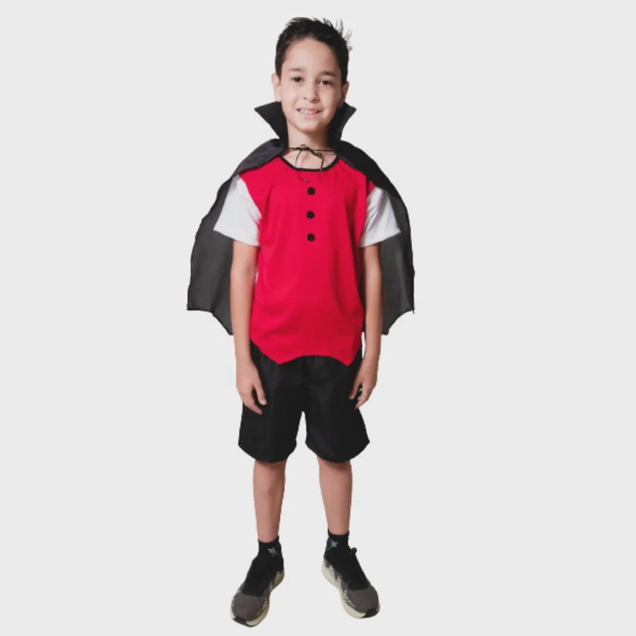 fantasia halloween infantil masculino vampiro encantador com capa remo