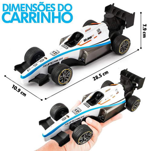 CARRINHO FORMULA 1 CONTROLE REMOTO INFANTIL CARRO 7 FUNCOES FUMACA