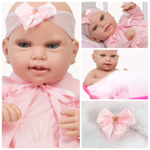 Boneca Bebe Reborn Miyo Menina Macia Roupa Rosa Fofinha Original