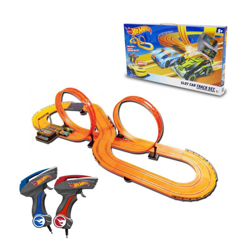 Pista De Corrida 380Cm Hot Wheels Com 2 Carrinhos- Multikids