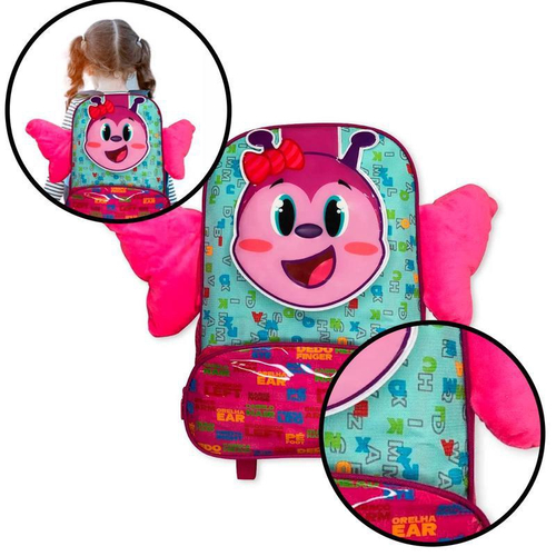 Kit Mochila Infantil Esoclar Rodinha Gatinho Glitter Yepp - Kit