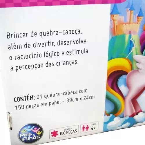 Jogo Quebra Cabeça De Unicórnio 150 Peças Infantil Tamanho U - Cor UNICA