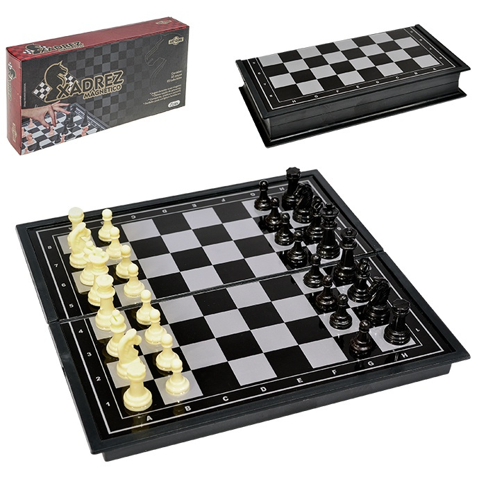 Tabuleiro Xadrez Dobrável Magnético 19x19cm - Art Game em Promoção