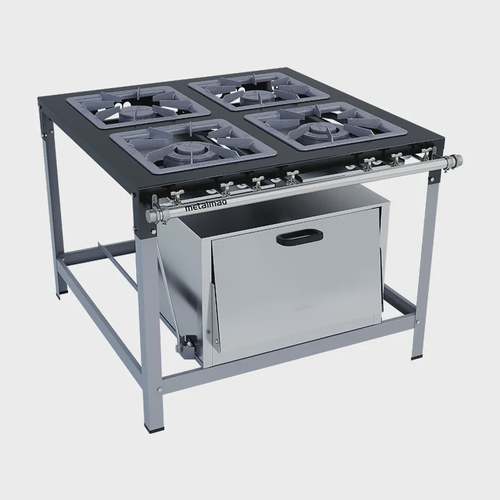 Fogão 4 Bocas Metalmaq Stori Premium 40x40 P9 Cinza - Bivolt - M18
