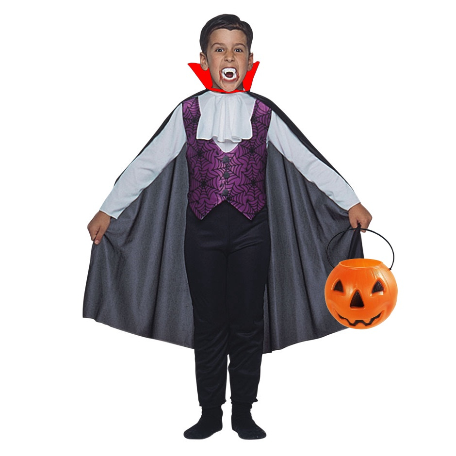 Fantasia Halloween Vampiro Drácula Infantil - Pronta Entrega