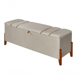 Recamier Baú Retro Pés Madeira Casal Roma 150cm Sapateira Cor Bege é boa?