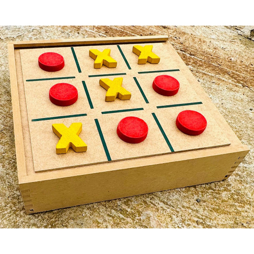 Jogo 4 em 1 Ludo, Dama, Jogo da Velha, Dominó Caixa De Madeira Tabuleiro  MDF Super Interativo