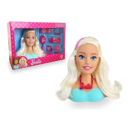 Boneca barbie busto maquiagem e cabelo - pupee 1265 oferta na Ri Happy