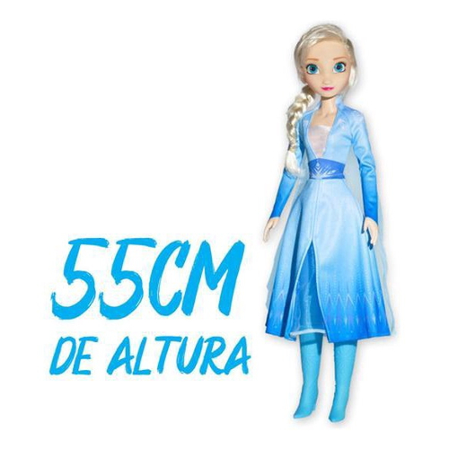 Kit Boneca Elsa e Anna Frozen Gigante 55cm Articulada Realista