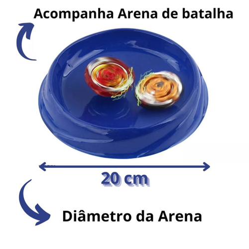 Kit 4 Beyblade Metal + 2 Lançador + Arena Batalha