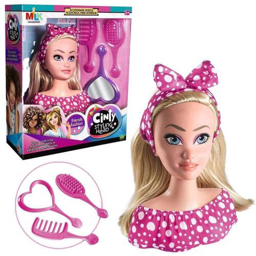 Kit Busto De Boneca Barbie Hair Styling Mais Maquiagem Pupee no Shoptime