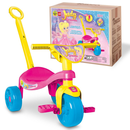 Triciclo Motoca Infantil Unicórnio Com Haste Tchuco Samba Toys