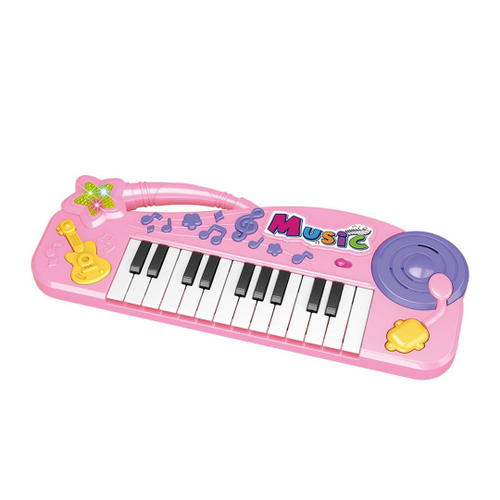 Teclado musical infantil rosa