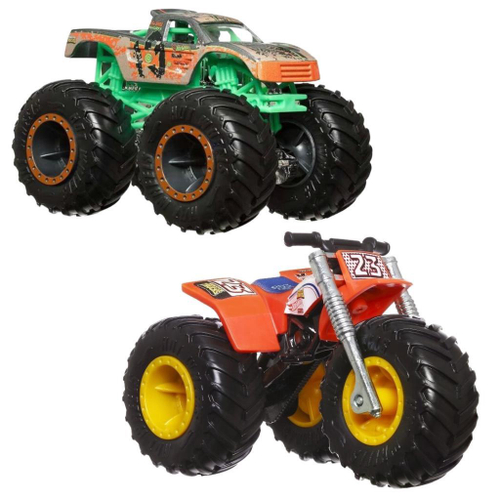 Hot Wheels Monster Trucks 2 Pack Spur of the Moment vs. Steer Clear