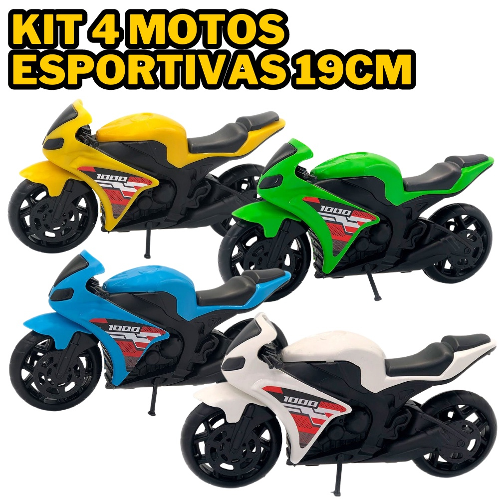 Kit Com 4 Motos de Brinquedo Corrida Miniatura Infantil para Crianças  Motinha Plastico Coloridas Coleção em Promoção na Americanas