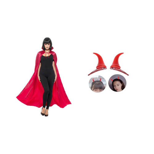 Fantasia Diabo Adulto Masculina Halloween Diabinho Com Chifres e