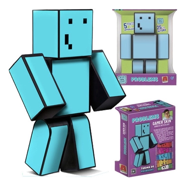 Boneco Problems + Zoom 25 cm Minecraft Algazarra Original