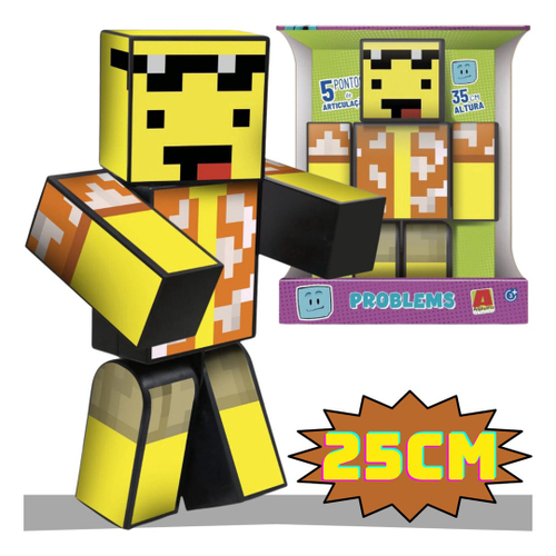 Bonecos Melzinha + Mel 35 cm Turma Do Problems Minecraft